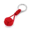 Military Parachute Woven Rope Ball Keychain Paracord Lanyard Key Ring Monkey Fist Key Chains Outdoors Survival Tool Jewelry