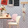 30*30CM 1:12 Miniature Dollhouse Furniture White PVC Tile Stickers Bricks Wallpaper Model DIY Doll House Decor Scene Accessories