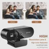 Webbkamera 4K Webcam 1080p Mini Camera 2K Full HD Webcam med Microphone 30Fps USB Web Cam för Auto Focus PC Laptop Video Shooting Camera