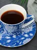 Ensembles de voies de thé Modèle de plante créative Bone China Coffee tasse de café et de soucoupe