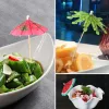 10 PCS TROPICAL PALPE Tree Paper Umbrella Cocktail Food Fruit Picks Cupcake Toppers Hawaiian Birthday Party Decorations de mariage