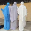 Vêtements ethniques Ramadan Eid Hooded Abaya Jilbab 2 pièces Set Muslim Prayers tenue Jilbabs for Women Long Khimar Hijab Dress Islamic Niqab