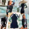 Summer New Long Sleeved Swimsuit Conservative Sunscreen Surfing Suit One Piece