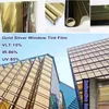 Adesivi per finestre Sunice Silvergold Film a un modo specchio solare TINT COLLA CONTROLLA Privacy 50cmx900cm (20inchx29.5feet) ADHSive