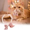 Collari per cani simpatici gatto gatto gattino regolabile gattino e collana cucciolo di cucciolo perle abito da festa elegante per gatti per cani di piccola taglia