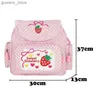 Sac à dos rose fille brodée Bag du sac d'études pour enfants à la fraise BAGDE 2024 NOUVEAU Japon Cartoon Pink Sac à dos Sac à école Y240411Y240417QOO1