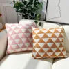 Coppa per maglieria cuscino morbido geometrico triangolo nero arancione bloccante 45 cm per decorazione per la casa letto soggiorno