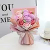 Decorative Flowers Artificial Soap Rose Flower Bouquet Realistic Roses For Mother Days Gift Wedding Home Decoration Po Props