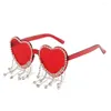 Sunglasses Peach Heart Wear Resistant Weight 32.4g Punk Glasses Ocean Film Clear And Bright Pc Material Durable