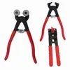 Glass Tile Mosaic Nippers Heavy Duty Double Round Wheel Glass Flat Nose Trimming Clamp Pliers Ceramic Tile Cutting Tongs Tools
