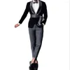 Przyjazd męski Black Slim Fit Men with Belt Shawl Corat Costume Homme Wedding Tuxedo Terno Masculino Blazer 2 szt. Kurtka