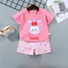 T-shirts zomer kinderen cartoon cartoon korte mouw pak katoen t-shirt jongens en meisjes kleren baby kinderen kleding shorts babykleding 240410