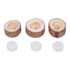 Kerzenhalter 3pcs Holz Teelicht natürliche langlebige Buche breite Anwendbarkeit mit Holzhalter für Bar Party Schlafzimmer