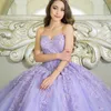 Сирень с плеча платье quinceanera платье выпускное выпускное платье с цветочным аппликацией
