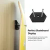 ملحقات التزلج على الحائط التزلج الجدار شماعات عائمة التأثير الثابت لعرض سطح السفينة Longboard وتخزين أداة تثبيت سريعة داخلية