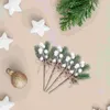 Decorative Flowers 20 Pcs Christmas Tree Ornaments Berry Pine Needles Branch Berries Artificial Po Xmas Decor Picks And Sprays