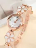 Wristwatches A Classic Fashion Four-leaf Clover Quartz Watch With Diamond Bracelet For Women. Daily Life