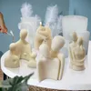 Créativité Résumé Figures Silicone Moule de famille Diy Couples de famille aromatique Plâtre à la main Faire des œuvres d'art décorations