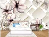 Sfondi 3D Magnolia Sfondo di sfondo di pittura murale finestra murale decorazione per casa