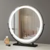 Led Makeup Light Makeup Mirror Nightstand Round Metal Frame Small Cute Mirrors Gold Table Espejos Pared Living Room Decoration