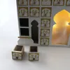 2024 Ramadan adventkalender Diy houten kasteel ornament voor Eid Mubarak Home Decorations Ramadan Kareem Muslim Islam Party Gifts 240403