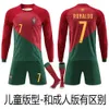 2223 Portugal World Cup Långärmad fotbollsuppsättning 7 C Ronaldo Jersey Size 8 B Fei Autumn and Winter Children