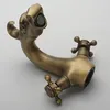 Bathroom Sink Faucets Copper Dragon Style Basin Faucet Antique Retro 2 Handles Vintage Brass And Cold