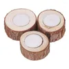 Kerzenhalter 3pcs Holz Teelicht natürliche langlebige Buche breite Anwendbarkeit mit Holzhalter für Bar Party Schlafzimmer