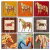 Moderne luxe tempel paardenposters canvas print muur kunst abstract oorlogshaarddier voor woonkamer muurfoto's home decor cadeau