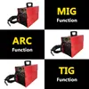 EU Plug AC 220V 3 in 1 Mig Tig Arc Welding Machine Input Voltage AC 220V Mini Non-gas Portable Shielded Welding Accessories