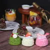 Dekorativa blommor 1st Simulation of Chocolate Cake Model Gourmet Dessert Artificial Set Pography Props RreBrigerator.