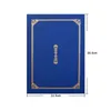 4 PCS Black Folder Award Certyfikat Uchwyt spersonalizowany folder Dokument Dyploma Navy Blue Covers Paper