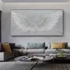 Pintura de lienzo de ala de ángel gran ala de plumas de plumas de pared impresa impresión de póster minimalista de sala de estar decoración de dormitorios