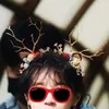 Śliczne świąteczne poroża jeleniowe opaska na głowę akcesoria do włosów wystrój nakrycia roli Plaga pasm do włosów na wakacyjny kostium cosplay halloween