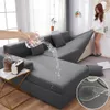 Waterproer elastische bankdeksels voor woonkamer vaste kleur sofa slipcover stretch bank cover hoek l vorm bank nodig kopen 2 stks