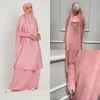 Dos piezas Jilbab Oración Set Abaya para mujer Batwing Hijab Dress Muslim Kimono Kaftan Robe Long Khimar Islam Cloth Jilbab Ramadan 240411