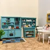 48pcs / set 1/12 Dollhouse Miniature Floor Tiles 3d Mall Stickers Floor Grain Floor pour Doll House Living Room Bedroom Decor