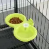 Nya Hangable Double Dog Bowls Automatisk matare Vatten Dispenser PET Matningsskålmatare Plastvattenmatning Matbehållare