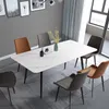 ライトラグジュアリーロックスラブダイニングテーブルモダンミニマリストダイニングルーム家具家庭の北欧の長方形のダイニングテーブルと椅子