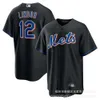 Baseball Jerseys Metropolis Lindor#12 Degrom#48 Black 2022 Player Jersey