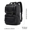 Backpack Premium Business Large Capacity Men's Leather For Casual Commute Mochila 15.6inch Laptop Vintage