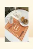 2022 Designer Placemat Fashion Brand Table Mat Imitation Water Luxury Dining Table Decoration Antifouling Coaster Natecloth Home2213057
