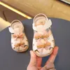 Pierwsze Walkers Letnie Sandały Dzieci Podwójne Bowknot dla ładnych dziewcząt moda dzieci księżniczka spacery przyczynowe buty