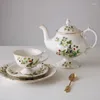 TEAWARE SETS Bird Berry Porcelain Tea Pot Cup Saucer Plate Coffee Afternoon