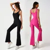 Active Set Women's Sexy Seamless Slim Yoga Suit Set Naken och tätt montering av en stycke Casual Speaker Dance Fitness Sports Jumpsuit