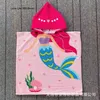 Mermaid Shark Children Microfiber 60*60 cm strandhandduk Wetsuit huva kappa snabbtorkade poncho badrobbadhanddukar för badsurf