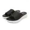 Slippers Summer Saulten pour les femmes Open Toes Helges Chaussures Mesdames Blanc Blanc Black Beach Sandales