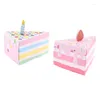 Present Wrap 8st Pink Cake Shaped Cookie Cracker Box Paper Boxes For Kids Gifts Födelsedagsbröllop