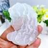 Figurines décoratives 8.2 cm Sélénite naturel blanc gemme medusa figurine sculpture à main guérison pierre claire gypse minéral quartz décor