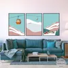 Vintage Skiing Art Sports Posters Snowboard Winter Mountain Snow Landscape Skiër Canvas Painting Wall Prints Picture Home Decor